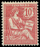 ** EMISSIONS DU XXème SIECLE - 124   Mouchon Retouché, 10c. Rose, Bien Centré, TB - Unused Stamps