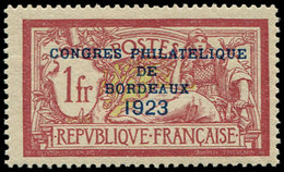 ** EMISSIONS DU XXème SIECLE - 182   Congrès De Bordeaux, 1f. Lie De Vin, TB - Unused Stamps