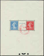 * EMISSIONS DU XXème SIECLE - 241/42 Expo Strasbourg, BF N°2, Oblitération Sur Les Timbres Eux-mêmes **, TB - Unused Stamps