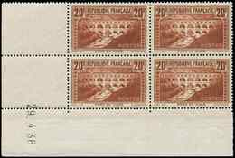 ** EMISSIONS DU XXème SIECLE - 262   Pont Du Gard, 20f. Chaudron, T IIB, BLOC De 4 CD 29/4/36, TB - Unused Stamps