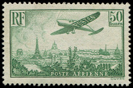 * POSTE AERIENNE - 14  50f. Vert-jaune, Ch. Un Peu Forte, TB - 1927-1959 Mint/hinged