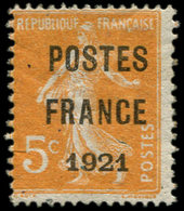 (*) PREOBLITERES - 33   5c. Orange, POSTES FRANCE 1921, TB - 1893-1947