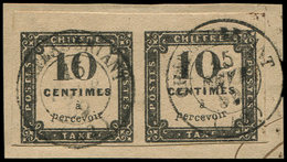 TAXE - 1   10c. Noir Litho, PAIRE Obl. Càd T15 CHATEAUBRIANT 11/59 S. Fragt, TB - 1859-1959 Used