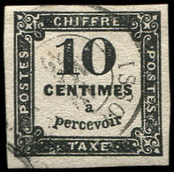 TAXE - 2   10c. Noir Obl. Càd T15 ISSOIRE, TB/TTB - 1859-1959 Usados