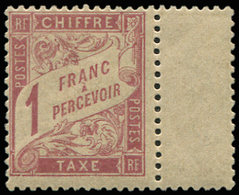 * TAXE - 39   1f. Rose Sur Paille, Inf. Ch., Bdf, TB - 1859-1959 Usados