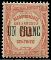 ** TAXE - 63  UN FRANC S. 60c. Rouge, TB - 1859-1959 Gebraucht