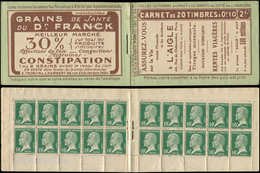 CARNETS (N° Yvert) - 170-C1    Pasteur, 10c. Vert, N°170, S. 44, L'AIGLE-Dr FRANCK, TB - Sonstige & Ohne Zuordnung