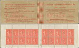 CARNETS (N° Yvert) - 199-C48   Semeuse Lignée, 50c. Rouge, N°199h, T IV, Couverture Postale, TB - Andere & Zonder Classificatie