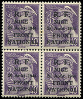 ** TIMBRES DE LIBERATION - NICE 3M : 40c. Violet, BLOC De 4, TB - Liberation