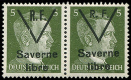 ** TIMBRES DE LIBERATION - SAVERNE 4 : 5pf. Vert-gris, T I Et T II Se Tenant, TB - Befreiung