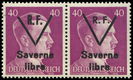 ** TIMBRES DE LIBERATION - SAVERNE 15 : 40pf. Lilas, T I Et T II Se Tenant, TB - Liberation