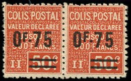 ** COLIS POSTAUX  (N° Et Cote Maury) - 91a   0f75 Sur 50c. Rouge, F Plus Petit Tenant à Normal, TB - Neufs