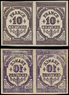 * Spécialités Diverses - TIMBRES FISCAUX Quittances 1 : 10c. Violet Noir, Impression RECTO-VERSO, En PAIRE, TB - Andere & Zonder Classificatie