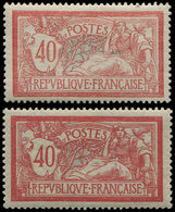 * VARIETES - 119   Merson, 40c. Rouge Et Bleu, 2 Ex. Clair Et Foncé, Bons Centrages, TB - Unused Stamps
