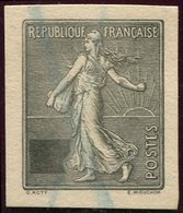 VARIETES - Semeuse Lignée, épreuve SANS Faciale, Découpée Format Timbre Sur Bristol, TB - Unused Stamps