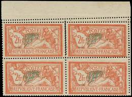 ** VARIETES - 145   Merson,  2f. Orange Et Vert Bleu, BLOC De 4 Bdf, DOUBLE PIQUAGE Horiz. Paire Supérieure, TB - Neufs