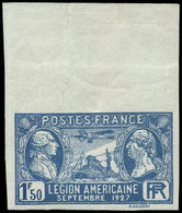 ** VARIETES - 245a  Légion Américaine, 1f.50 Outremer, NON DENTELE Bdf, TB - Unused Stamps