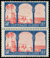 ** VARIETES - 263b  Centenaire De L'Algérie, 50c. Bleu Et Rose, ALCERIE Tenant à Normal, TB - Ungebraucht