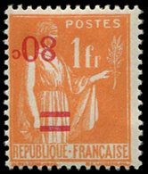 * VARIETES - 359b  Paix, 80c. S. 1f. Orange, Surcharge RENVERSEE, TB - Unused Stamps