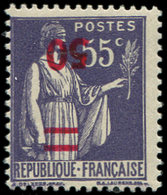 ** VARIETES - 478a  Paix, 50 S. 55c. Violet, Surcharge RENVERSEE, TB - Nuevos