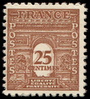 * VARIETES - 622   Arc De Triomphe, 25c. Brun-jaune, DOUBLE Impression, TB - Unused Stamps