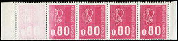 ** VARIETES - 1816   Béquet, 0,80 Rouge, Impression Quasi A SEC Sur Un Timbre Dans Une BANDE De 5 Provenant De Carnet, T - Unused Stamps