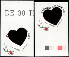 ** VARIETES - 4529   Maurizio Galante Auto-collant, Spectaculaire DECALAGE Du Coeur, TTB - Unused Stamps