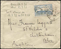 Let LETTRES DU XXe SIECLE - N°300 16/7/36 Angleterre, Lettre Ordinaire P. L'Etranger, TB - Cartas & Documentos