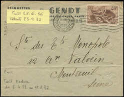 Let LETTRES DU XXe SIECLE - N°315 8/9/36 Paris, Env. Facture, TB - Briefe U. Dokumente