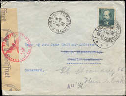 Let LETTRES DU XXe SIECLE - N°545 Obl. Càd 8/9/42 S. Env. Censurée P. Le Danemark, TB - Briefe U. Dokumente