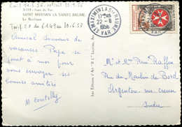 Let LETTRES DU XXe SIECLE - N°1062 Obl. Càd St Maximin 22/8/56 S. CP, TB - Briefe U. Dokumente