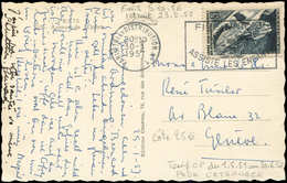 Let LETTRES DU XXe SIECLE - N°1079 Obl. Càd Paris 30/1/57 S. CP P. La Suisse, TB - Briefe U. Dokumente