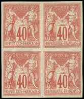 ** Colonies Générales - 27   40c. Rouge-orange, BLOC De 4, 1 Ex. Pt D'adh., TB - Other & Unclassified