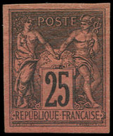 * Colonies Générales - 43   25c. Noir Sur Rouge, Pli, Aspect TB. Br - Other & Unclassified