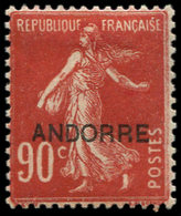 * ANDORRE 12 : 90c. Rouge, TB - Nuevos