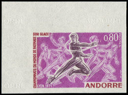 ** ANDORRE 209 : Patinage, 0,80 Rose, NON DENTELE Cdf, TB - Unused Stamps