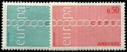** ANDORRE 212/13 : Europa 1971, PAIRE, TB - Unused Stamps