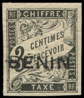 * BENIN Taxe 3c. Noir, NON EMIS, Infime Ch., TB. C - Other & Unclassified