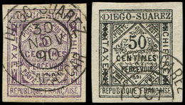 DIEGO SUAREZ Taxe 1/2 : 5c. Violet Et 50c. Noir, Obl., TB. Br - Otros & Sin Clasificación