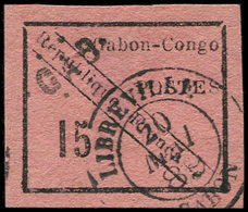 GABON 14 : 15c. Noir Sur Rose, Oblitéré LIBREVILLE 28/5/89, TTB - Other & Unclassified