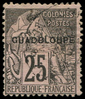 GUADELOUPE 21aB : 25c. Noir Sur Rose, GUADBLOUPE, Obl., TB - Other & Unclassified