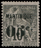 (*) MARTINIQUE 10 : 05c. Sur 10c. Noir Sur Lilas, Sans Gomme, TB - Other & Unclassified