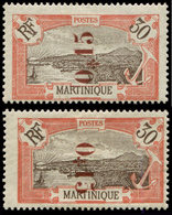 * MARTINIQUE 108 Et 108a : Surch. Renversée + Normal, TB - Sonstige & Ohne Zuordnung