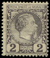 * MONACO 2 : 2c. Violet-gris, Charles III, TB - Ungebraucht