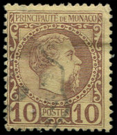MONACO 4 : 10c. Lilas-brun Sur Jaune, Obl., TB - Unused Stamps