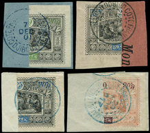 OBOCK 51a, 53a, 54a Et 54b : 4 Moitiés De Timbres Obl. Sur 4 Fragts, TB - Other & Unclassified