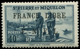 * SAINT PIERRE ET MIQUELON 255 : 40c. Bleu-gris, FRANCE LIBRE, TB - Neufs