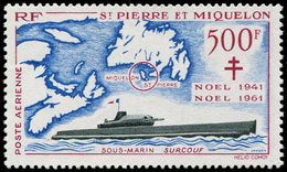 ** SAINT PIERRE ET MIQUELON PA 28 : 500f. Carmin, Bleu Et Noir, TB - Neufs