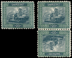 * SARRE 55a : 20pf. Vert Et Vert Bleu, Dent. 10 1/2 + Tête Bêche Du N°55a, TB - Nuevos