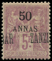 * ZANZIBAR 31 : 50a. Sur 5f. Lilas, Surcharge A CHEVAL, TB - Covers & Documents
